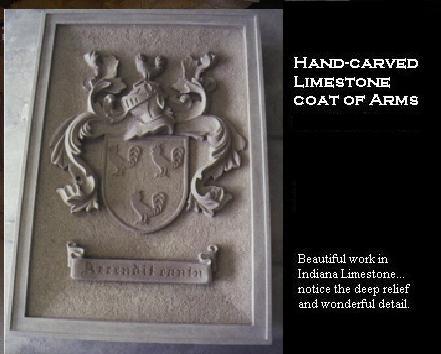 Coat of arms - hand-carved in limestone